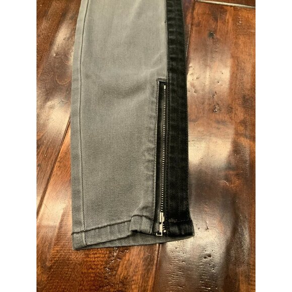 Level 99 Gray Skinny Jeans W/ Black Side Stripe and Zipper Detail, Size 24 - Picture 3 of 8